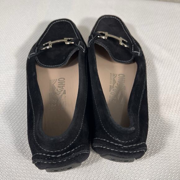 Salvatore‎ Ferragamo Woman’s Black Velvet Sarno Flat Loafer Black Size 5.5 - Picture 5 of 13